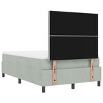vidaXL Lit à ressorts avec matelas Gris clair 120 x 190 cm Velours