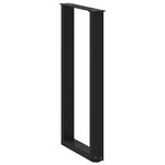 vidaXL Pieds de table console en U  2 pièces  noir  28 x (72-73) cm  acier