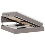 vidaXL Lit de rangement LED avec matelas Taupe 160 x 200 cm Tissu