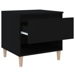 vidaXL Tables de chevet 2 Pièces Noir 50x46x50 cm Bois d’ingénierie