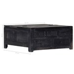 vidaXL Table basse Noir 65 x 65 x 30 cm Bois de manguier massif