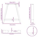 vidaXL Pieds de table à manger en forme de A  2 pièces  noir  70 x (72-73) cm  acier