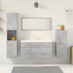 vidaXL Ensemble de meubles de salle de bain 5 Pièces gris béton