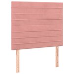 vidaXL Sommier à lattes de lit avec matelas LED Rose 100x200cm Velours