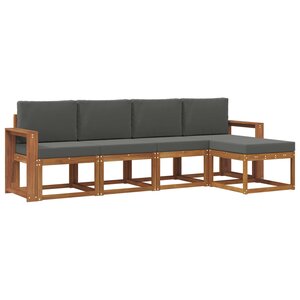 vidaXL Ensemble de canapés d'extérieur 5 pc Naturel et Anthracite