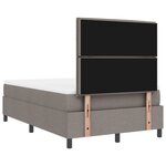 vidaXL Lit à ressorts taupe avec matelas et lumière LED  120 x 200 cm en tissu