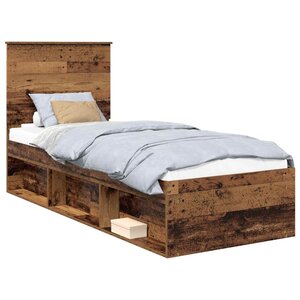 vidaXL Cadre de lit Bois ancien 75 x 190 cm Bois de pin massif
