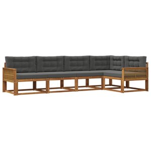 vidaXL Ensemble de canapés d'extérieur 5 pc Naturel et Anthracite