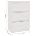 vidaXL Tables de chevet 2 Pièces Blanc 40x29 5x64 cm Bois de pin solide