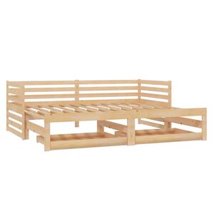 vidaXL Lit coulissant 2x(90x200) cm Bois de pin massif