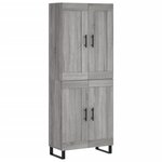 vidaXL Buffet haut Sonoma gris 69 5x34x180 cm Bois d'ingénierie