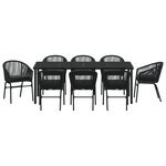 vidaXL Ensemble de repas de jardin de 9 pièces Noir Rattan PE