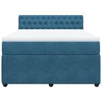 vidaXL Sommier à lattes de lit et matelas bleu 160x200 cm velours