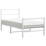 vidaXL Cadre de lit métal avec tête de lit/pied de lit blanc 90x200 cm