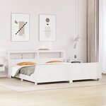 vidaXL Cadre de lit sans matelas blanc 200x200 cm bois massif de pin