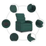 vidaXL Fauteuil inclinable électrique vert foncé tissu