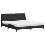 vidaXL Lit avec matelas noir 180x200 cm velours