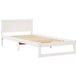 vidaXL Cadre de lit avec tête de lit Blanc 100 x 200 cm Pin massif