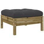 vidaXL Salon de jardin 6 Pièces avec coussins bois de pin imprégné