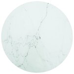 vidaXL Dessus de table blanc Ø80x1 cm verre trempé avec design marbre