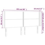 vidaXL Tête de lit à LED Bleu foncé 203x16x118/128 cm Velours