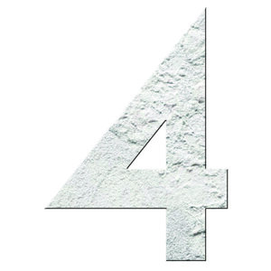 Numéro 4- Numéro adhésif pour boîtes aux lettres- Pierre véritable 50 mm  Albatre