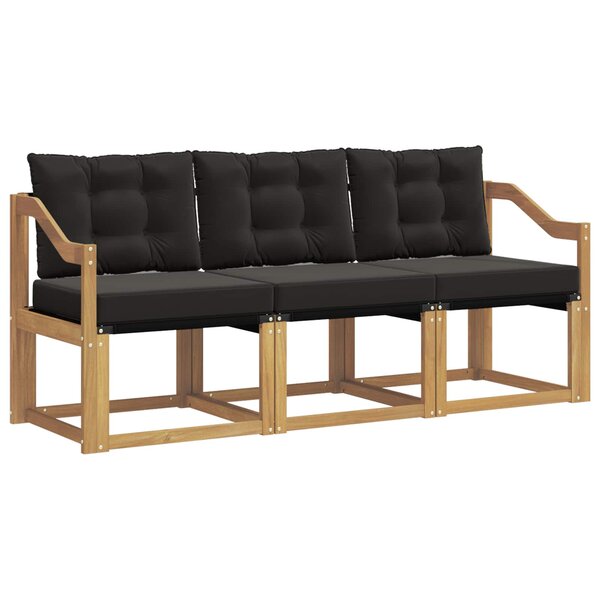 vidaXL Ensemble de canapés d'extérieur 3 pc Blanc et noir
