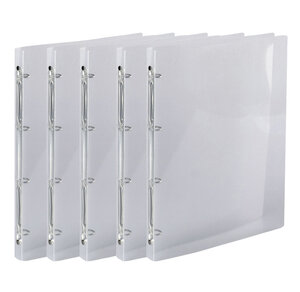 Classeur 4 anneaux 15 mm polypropylène crystal - a4 - cristal - x 5 - exacompta