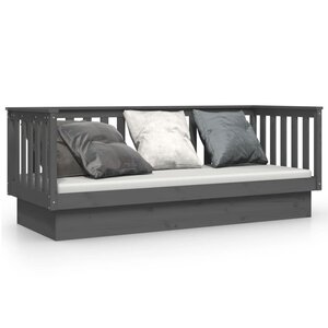vidaXL Lit de jour sans matelas gris 75x190 cm bois de pin massif