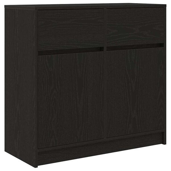 vidaXL Buffet avec tiroir chêne noir 80x34x76 cm bois d'ingénierie