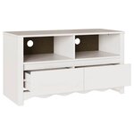 vidaXL Meuble TV Drammen Blanc 99 x 43 x 55 cm Bois de pin massif