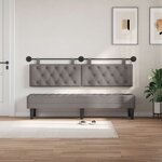 vidaXL Tête de lit suspendue Taupe Tissu