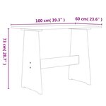 vidaXL Table à manger avec banc REINE blanc bois de pin solide