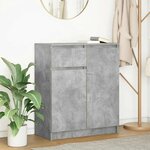 vidaXL Buffet avec tiroir gris béton 71x35x84 cm bois d'ingénierie