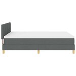 vidaXL Lit à ressorts avec matelas Gris foncé 140 x 190 cm tissu