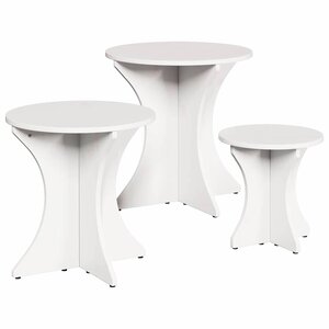 vidaXL Table basse 3 Pièces Blanc