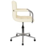 Chaise fauteuil siège pivotante de bureau informatique étude tissu crème 02_0024098