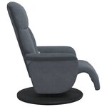 vidaXL Fauteuil inclinable de massage repose-pied gris foncé velours