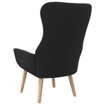vidaXL Chaise de relaxation Noir Tissu