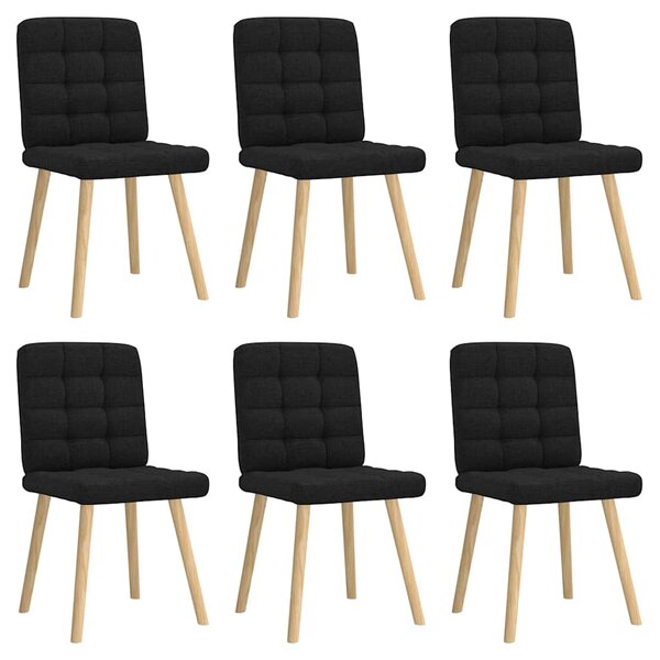 vidaXL Chaises à manger lot de 6 noir tissu