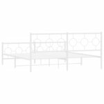 vidaXL Cadre de lit métal sans matelas et pied de lit blanc 183x213 cm
