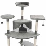 vidaXL Arbre à chat avec griffoirs en sisal 203 cm Gris et Blanc