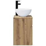 vidaXL Meuble de lavabo mural Chêne artisanal 39 x 35 x 63 cm