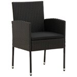 vidaXL Ensemble à manger d'extérieur 5 Pièces Résine tressée Noir