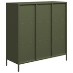 vidaXL Buffet haut vert olive 101 5x39x103 5 cm acier
