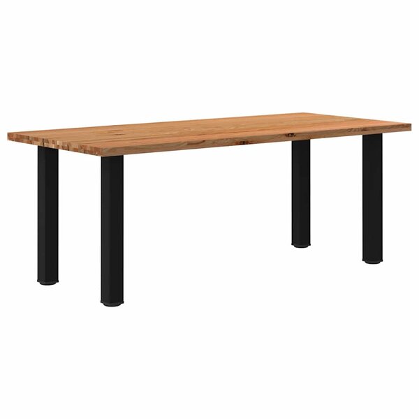 vidaXL Table à manger marron clair bois de chêne massif rectangulaire
