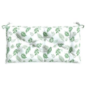 vidaXL Coussin de banc de jardin motif de feuilles 110x50x7 cm tissu