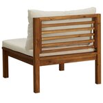 vidaXL Canapé de milieu sectionnel avec coussin blanc crème Acacia