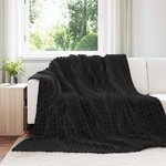 vidaXL Jeté Noir 240 x 220 cm Toison