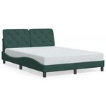 vidaXL Cadre de lit avec lumières LED vert foncé 140x200 cm velours